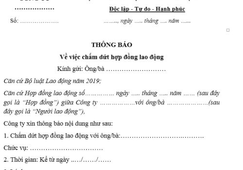 Quy định về chấm dứt hợp đồng trước thời hạn như thế nào?
